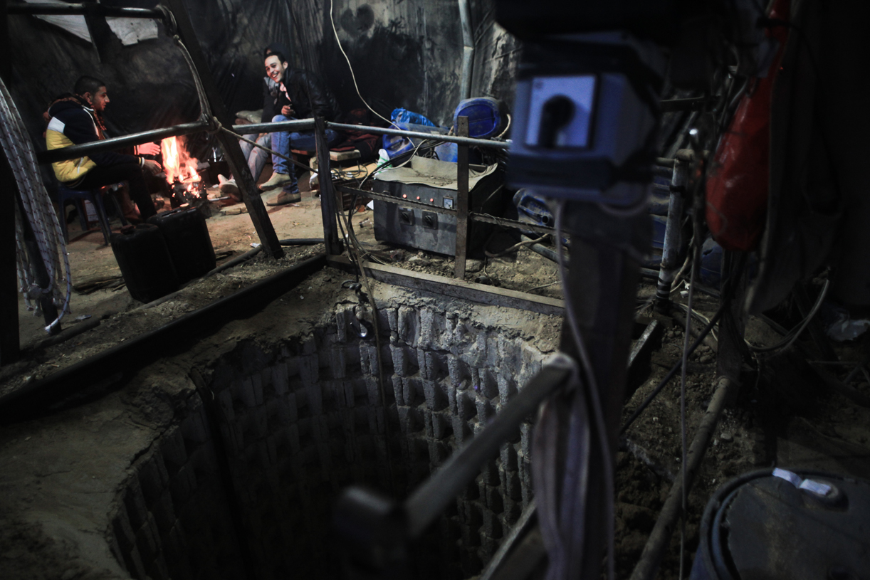 An entrance of a tunnel was destroyed from inside by the egyptian army